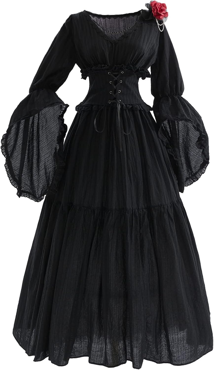 Renaissance Dress Women Victorian Dresses White Fairy Witch Wedding Dress