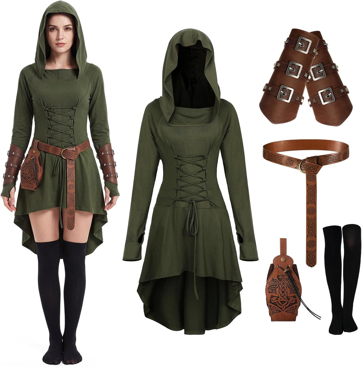 Suhine 5pcs Halloween Renaissance Women Costume
