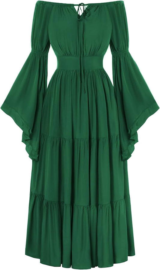 Scarlet Darkness Renaissance Dress Women Long Sleeve Off Shoulder Dresses