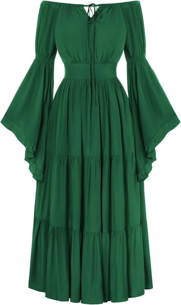 Scarlet Darkness Renaissance Dress Women Long Sleeve Off Shoulder Dresses