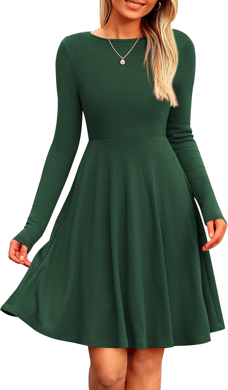 PRETTYGARDEN Women's Fall Casual Long Sleeve Short Dress