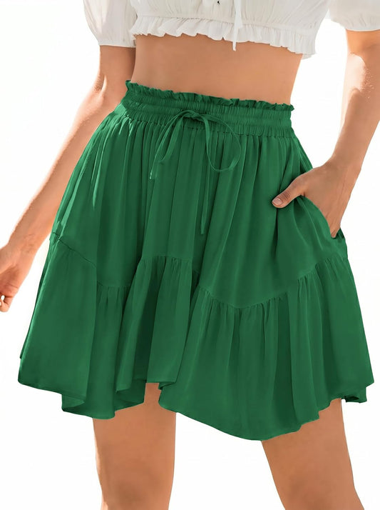 Scarlet Darkness Women Renaissance Pirate Flowy Mini Skirts with Shorts