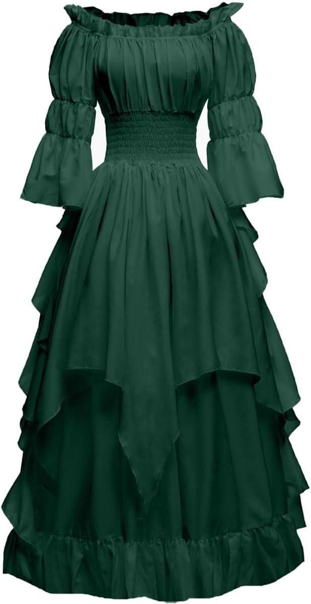 Women's Gothic Witch Dress Medieval Renaissance Costume Victorian Dress