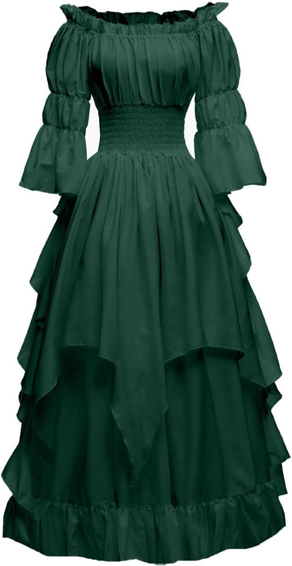 Women's Gothic Witch Dress Medieval Renaissance Costume Victorian Dress