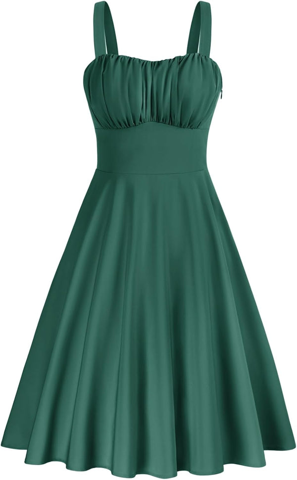 Belle Poque Womens Vintage A-line Midi Cocktail Party Dress