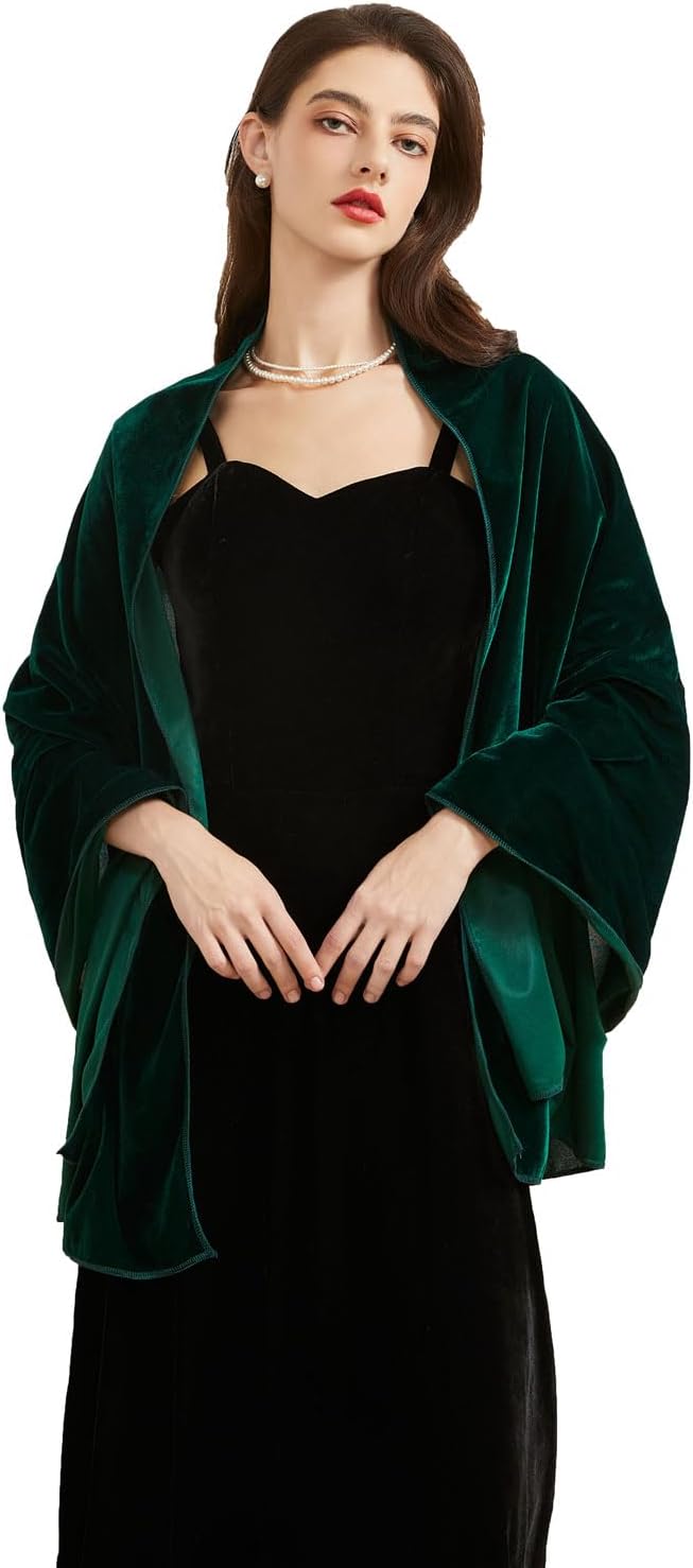 BRYCTSISEN Women Velvet Shawl and Wrap Scarf for Wedding Evening Bridesmaid