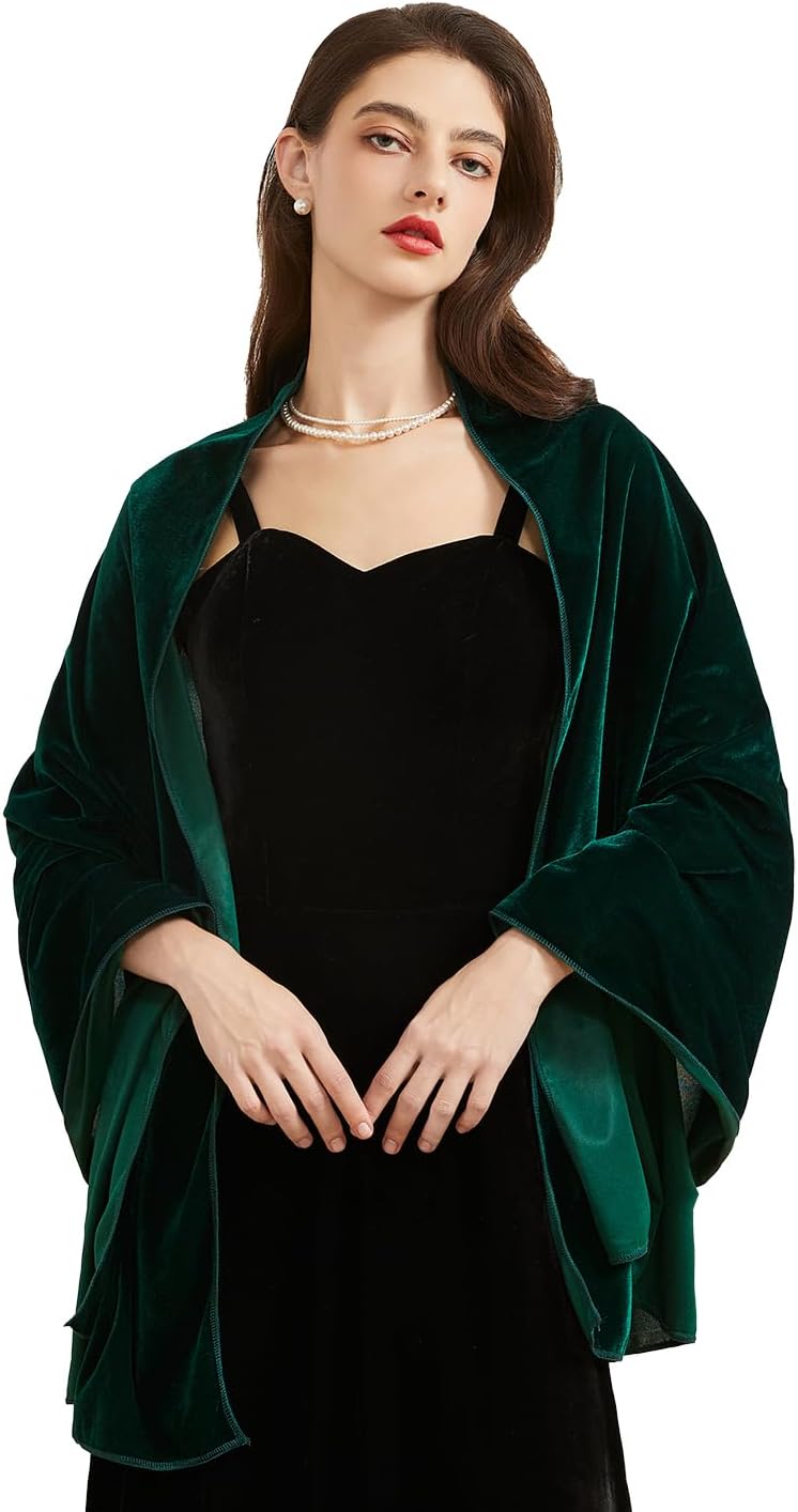 Huralona Women Velvet Shawl and Wrap Wedding Bridal Scarf for Evening Dress