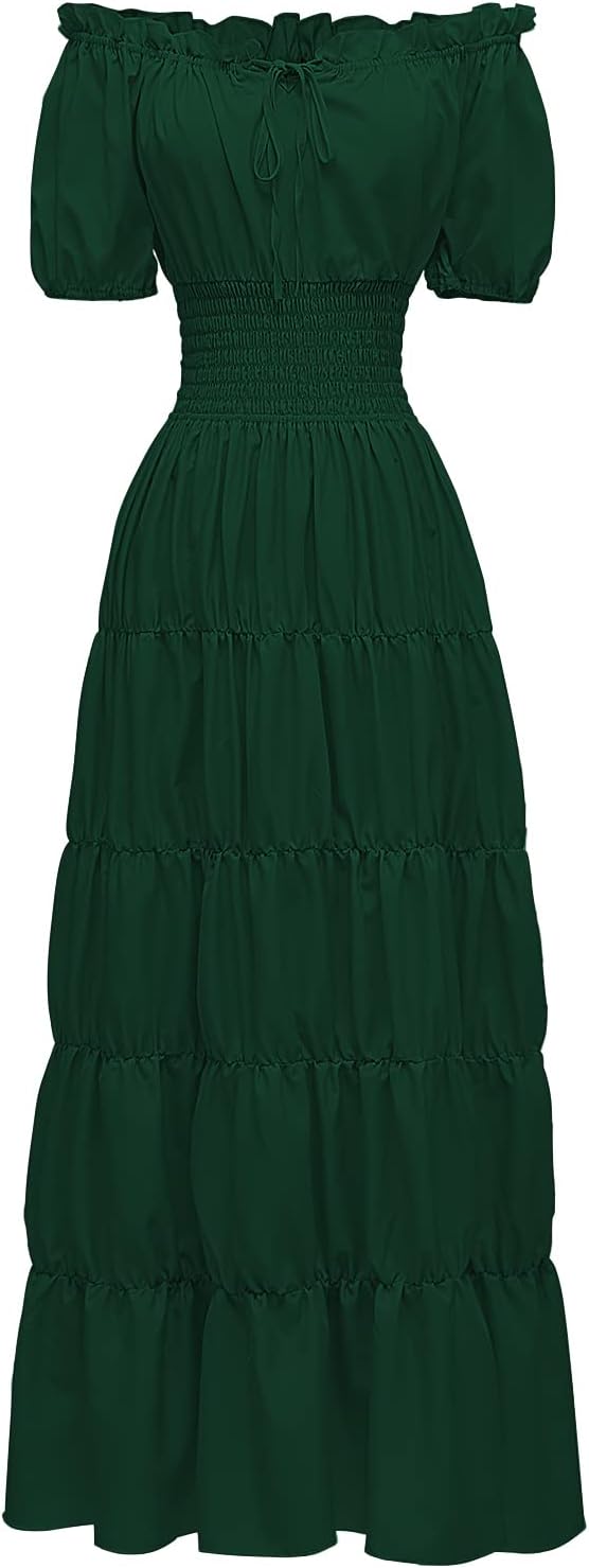 Abaowedding Renaissance Women Medieval Chemise Dress Pirate Peasant Top Irish Under Dress