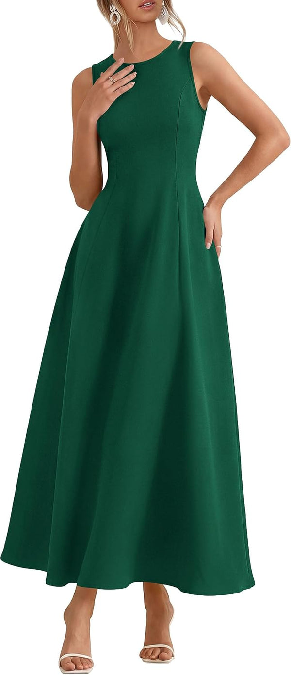 PRETTYGARDEN Women's Sleeveless Summer Elegant Maxi Dresses