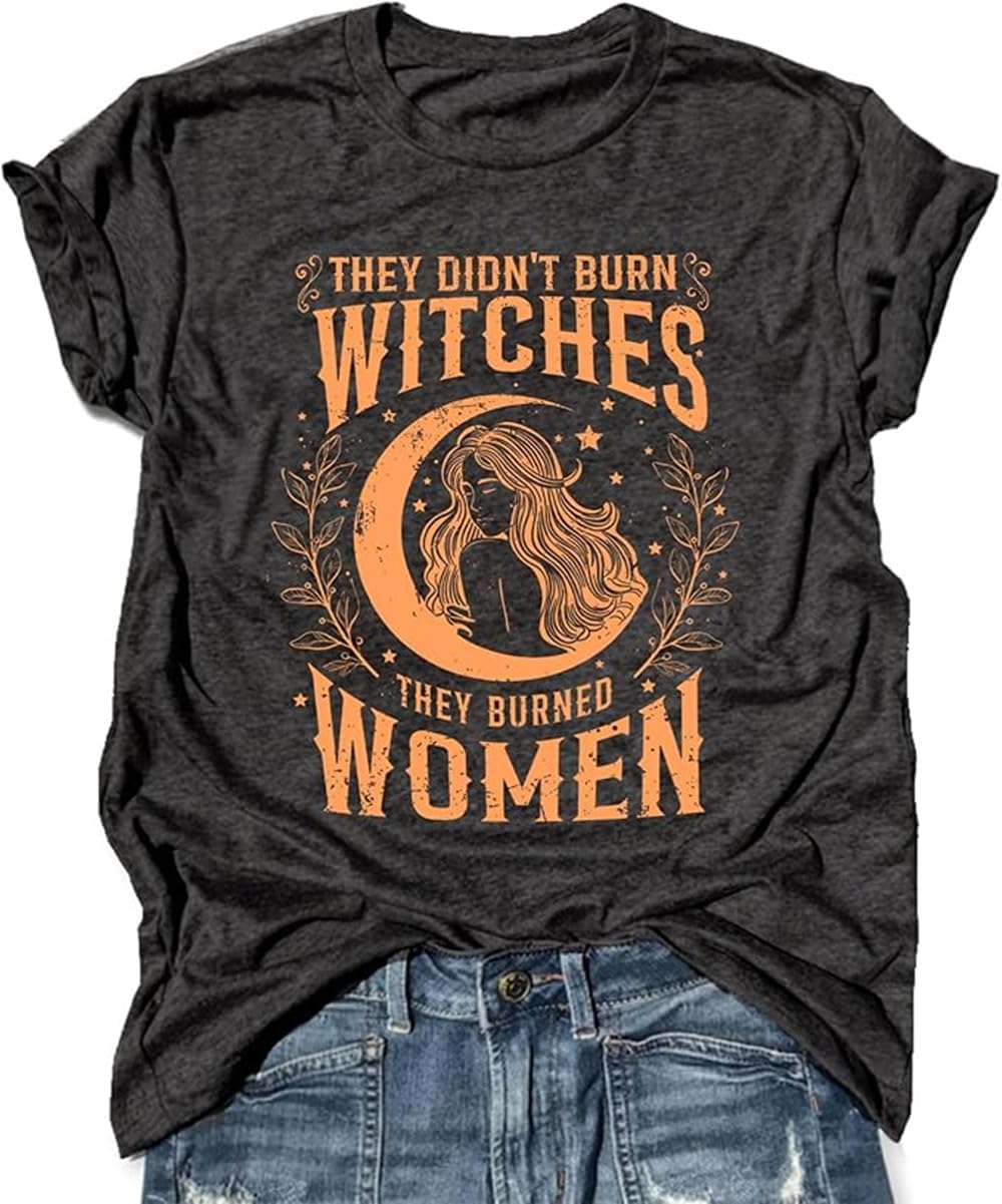 Womens Halloween T-Shirt Funny Short Sleeve Witch Please Graphic Tees Tops Secondary image