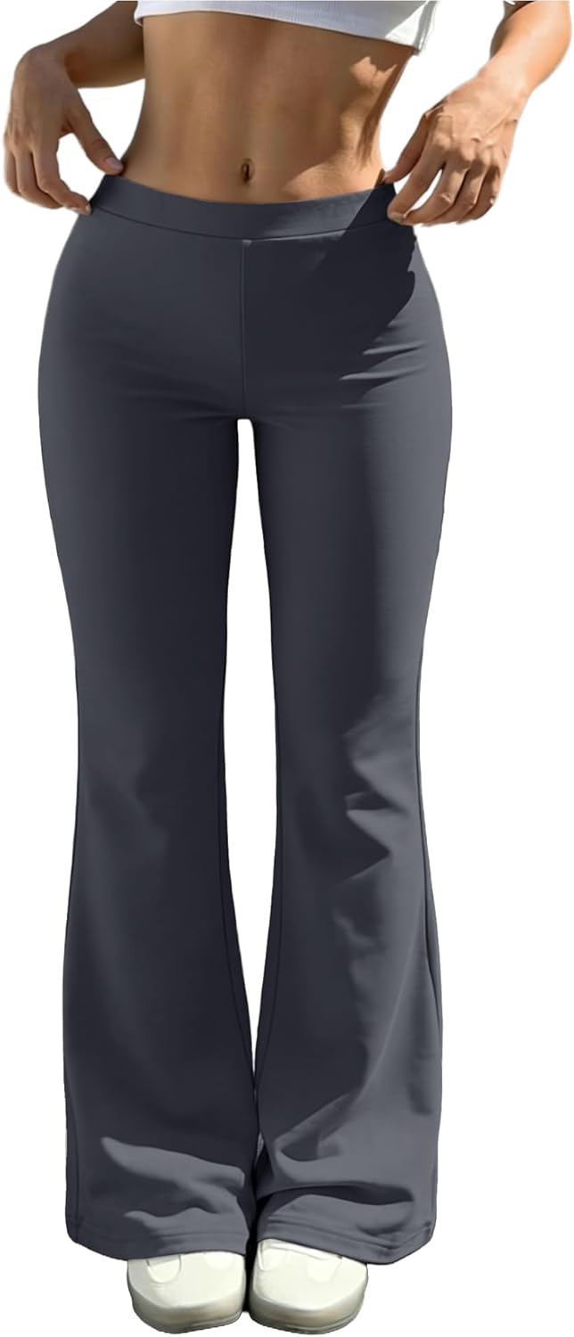 Womens Casual High Waist Flare Lounge Pants Stretchy Modal Bootcut