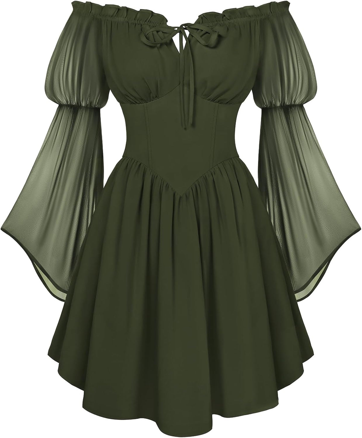 Scarlet Darkness Women's Renaissance Faire Fairy Witchy Dress with Pockets