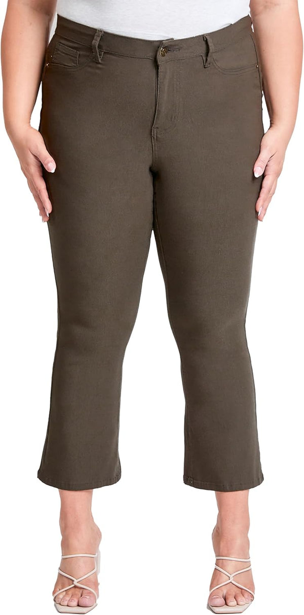 Ymi Women´s Plus Hyperstretch Cropped Kick Flare Pants