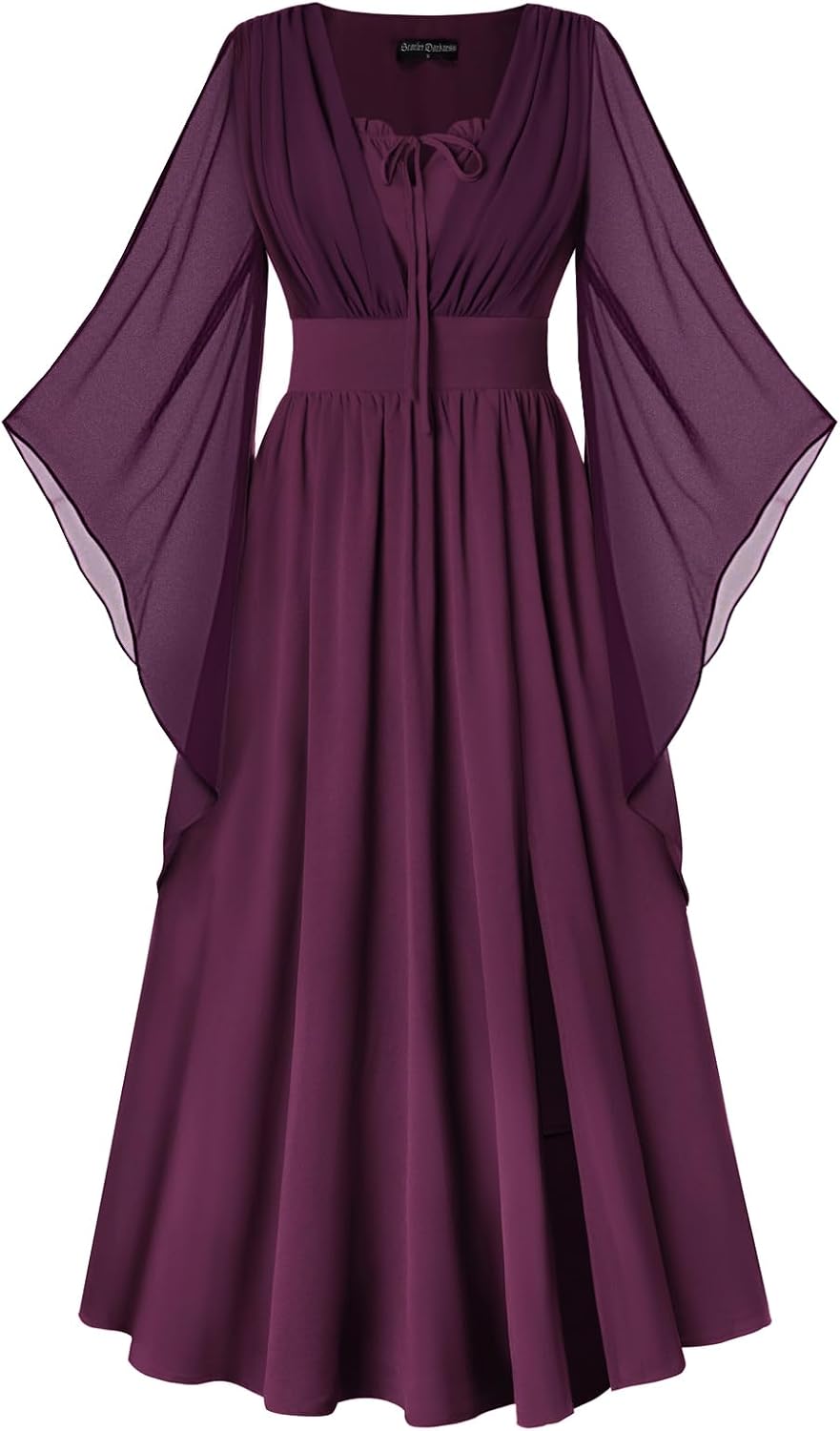 Scarlet Darkness Renaissance Costume Women Pirate Medieval Maxi Dress