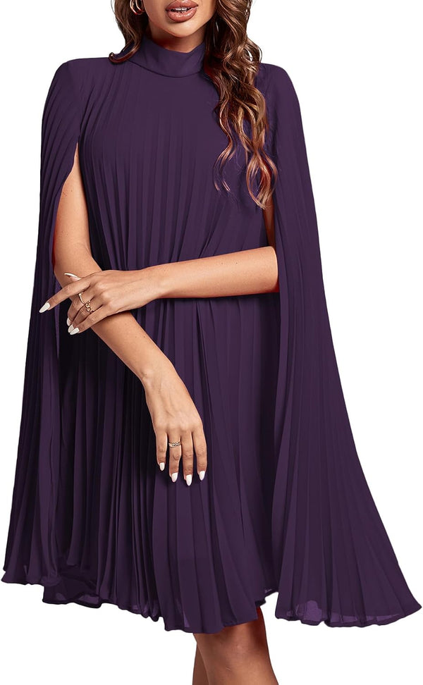 Women's Cloak Sleeve Party Midi Dress