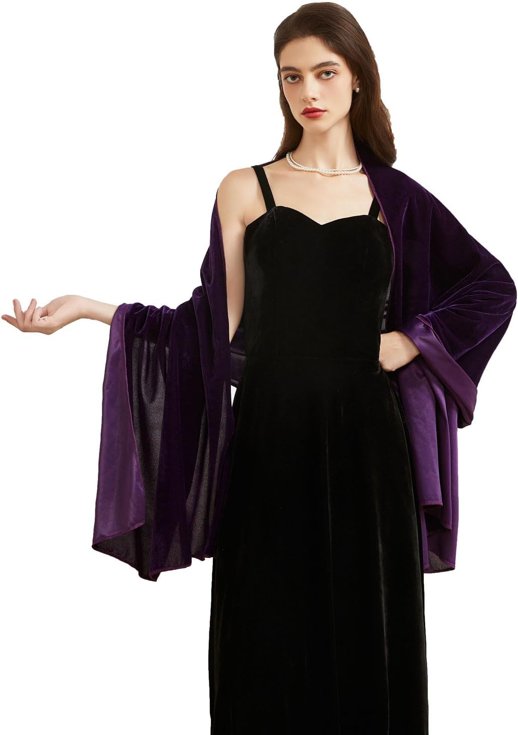 BRYCTSISEN Women Velvet Shawl and Wrap Scarf for Wedding Evening Bridesmaid