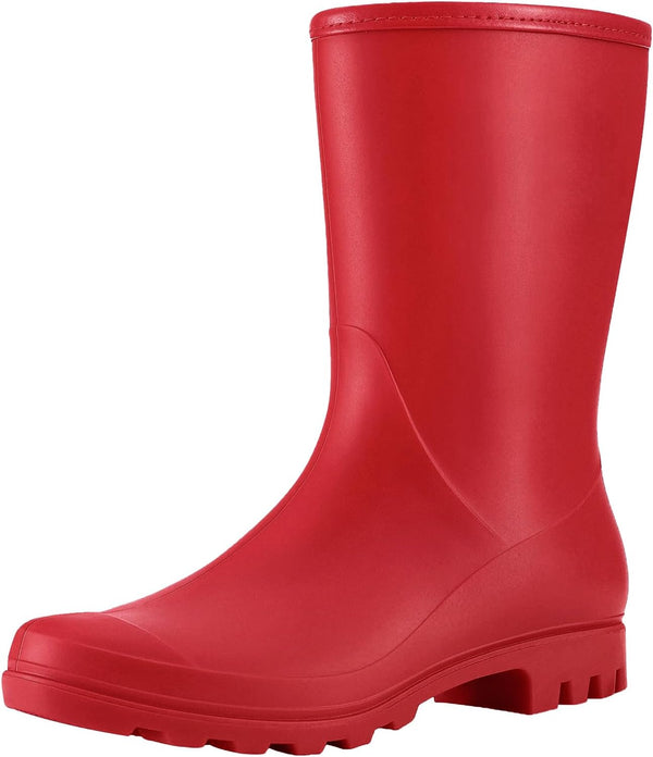 Women's Mid Calf Waterproof Rain Boots