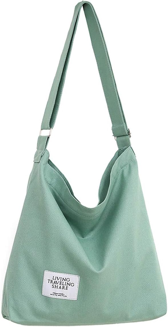 Retro Large Canvas Shoulder Bag — Hobo Crossbody Casual Tote