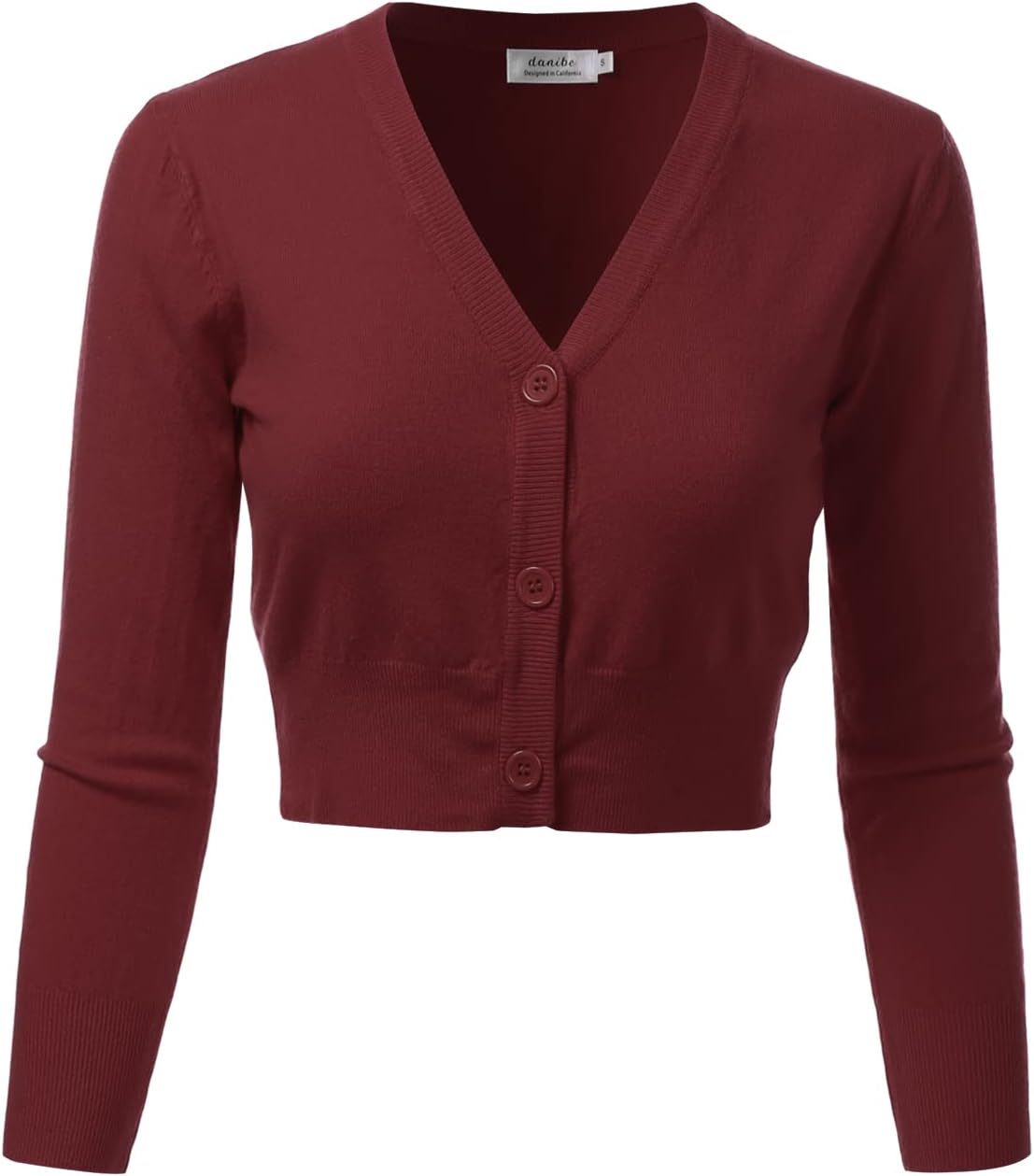 Women's 3/4 Sleeve Soft Open Front Cropped Sweater Cardigan (S-XXL)