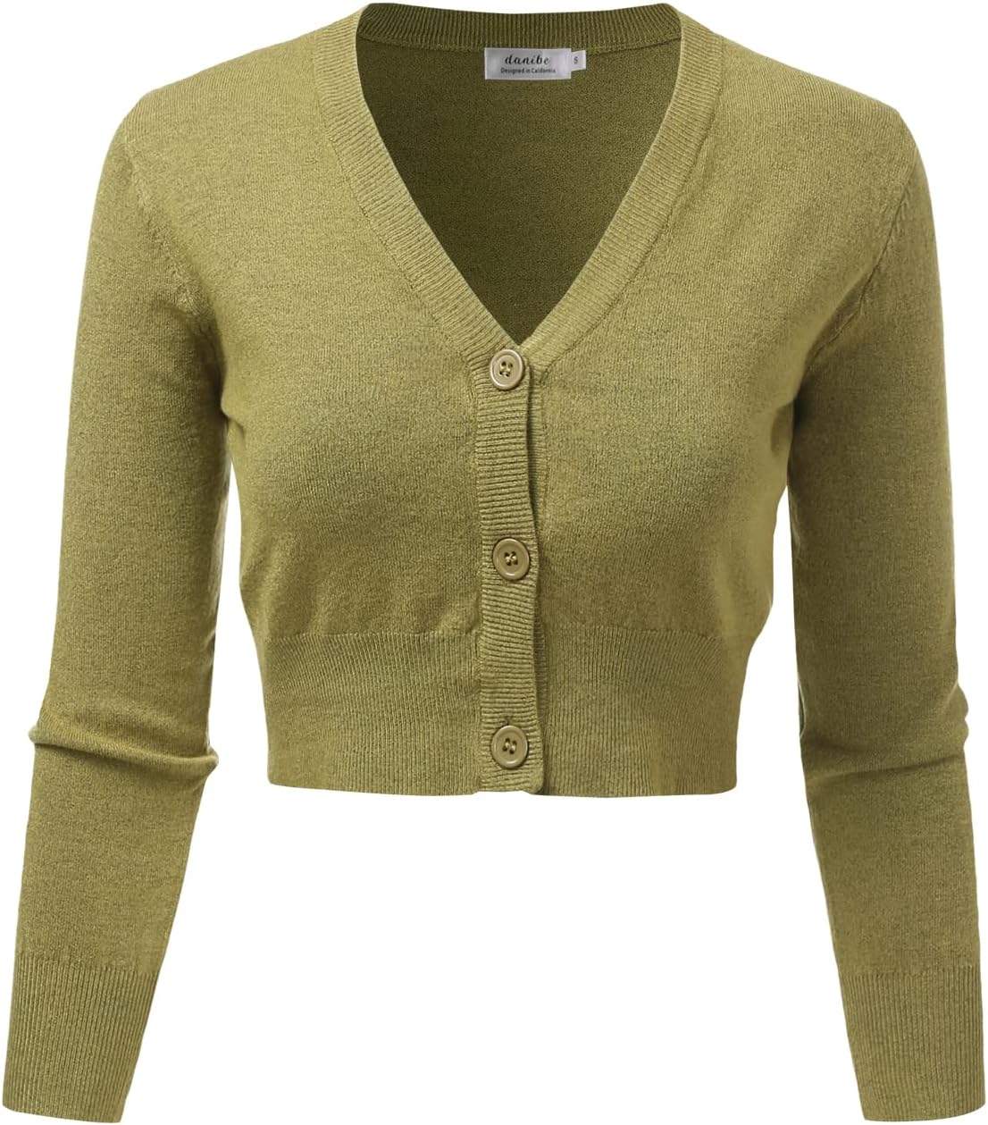 Women's 3/4 Sleeve Soft Open Front Cropped Sweater Cardigan (S-XXL)