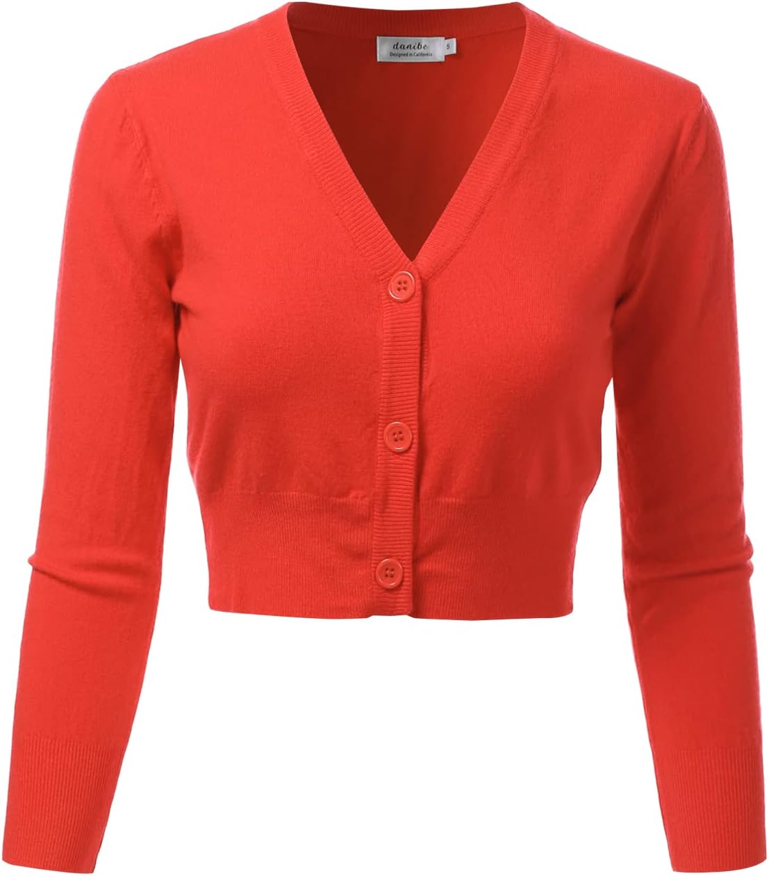 Women's 3/4 Sleeve Soft Open Front Cropped Sweater Cardigan (S-XXL)