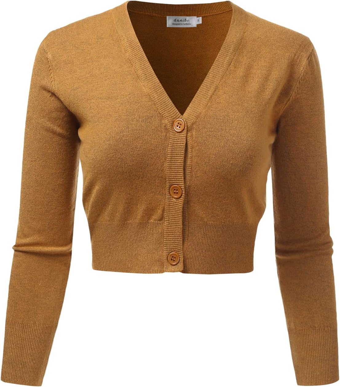 Women's 3/4 Sleeve Soft Open Front Cropped Sweater Cardigan (S-XXL)