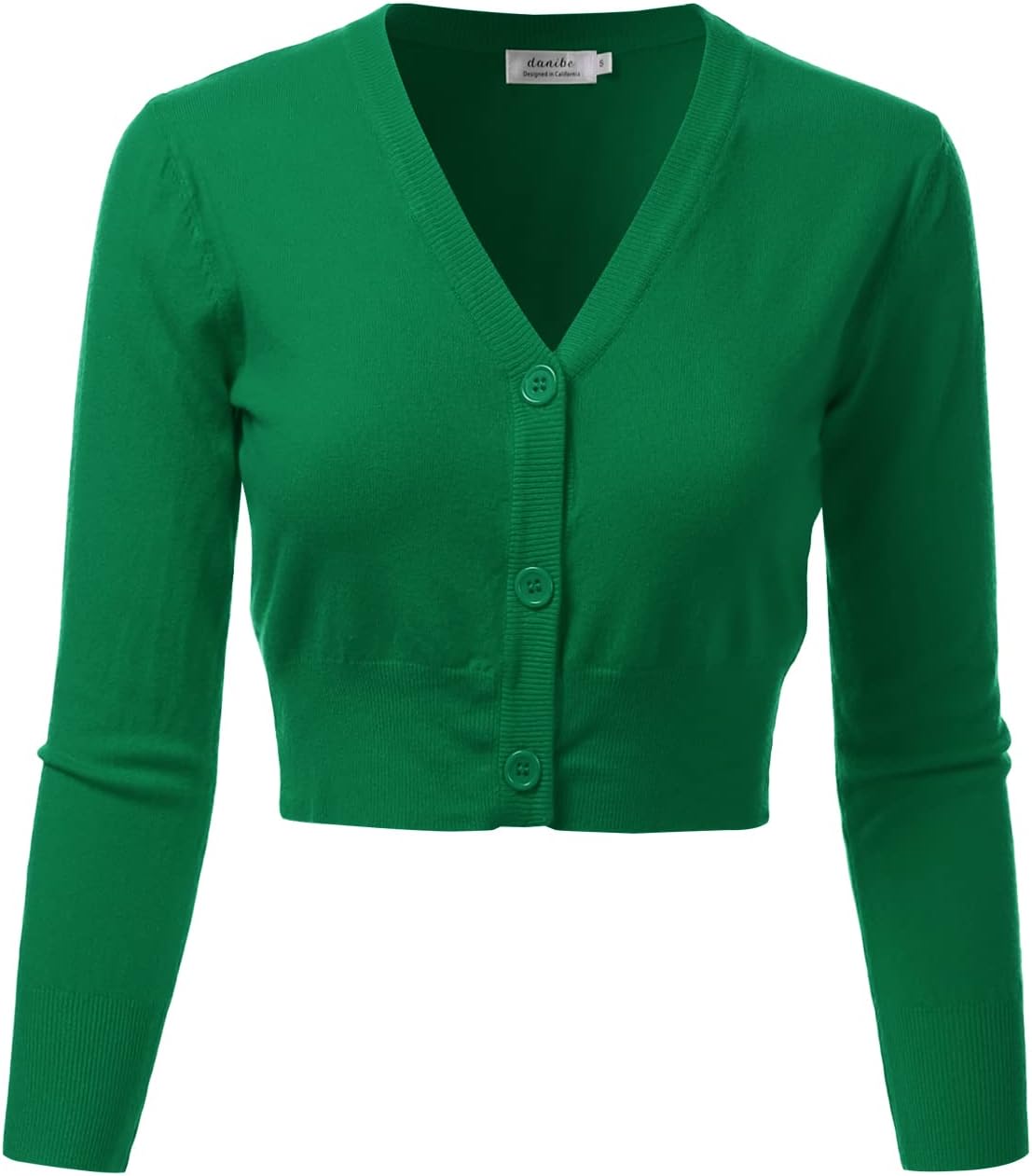 Women's 3/4 Sleeve Soft Open Front Cropped Sweater Cardigan (S-XXL)
