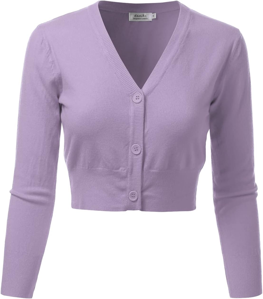 Women's 3/4 Sleeve Soft Open Front Cropped Sweater Cardigan (S-XXL)