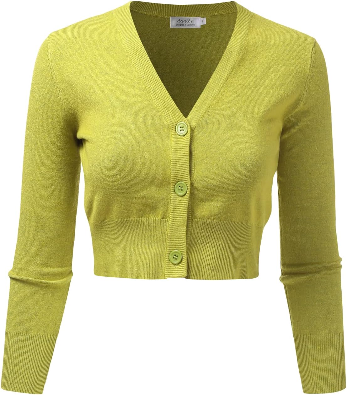 Women's 3/4 Sleeve Soft Open Front Cropped Sweater Cardigan (S-XXL)