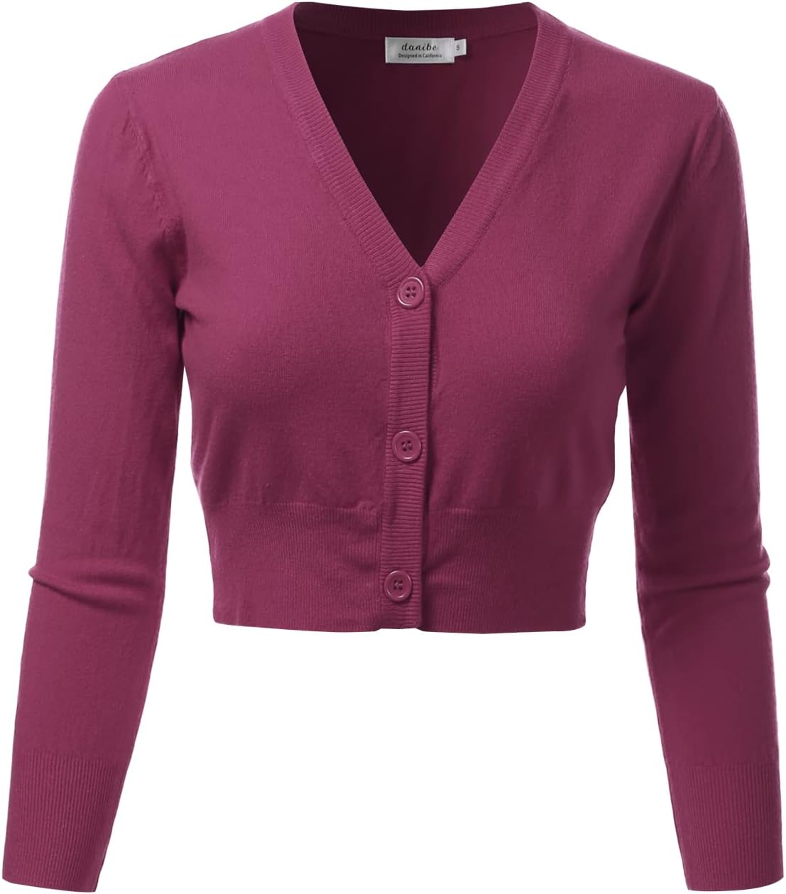 Women's 3/4 Sleeve Soft Open Front Cropped Sweater Cardigan (S-XXL)