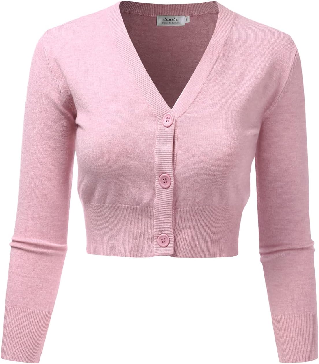 Women's 3/4 Sleeve Soft Open Front Cropped Sweater Cardigan (S-XXL)