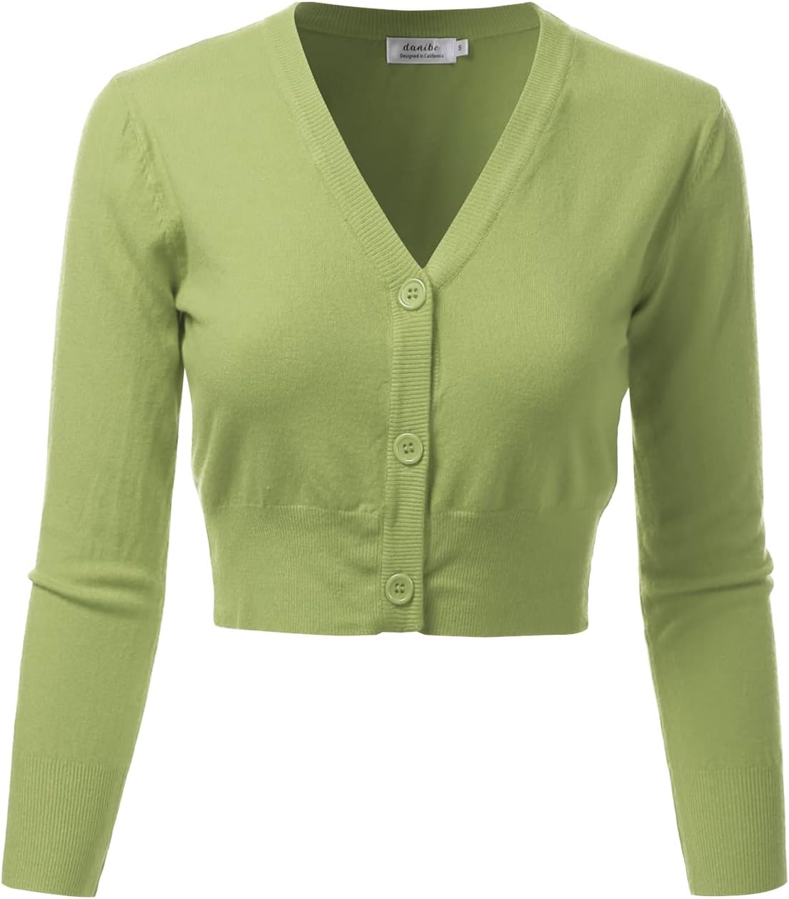 Women's 3/4 Sleeve Soft Open Front Cropped Sweater Cardigan (S-XXL)
