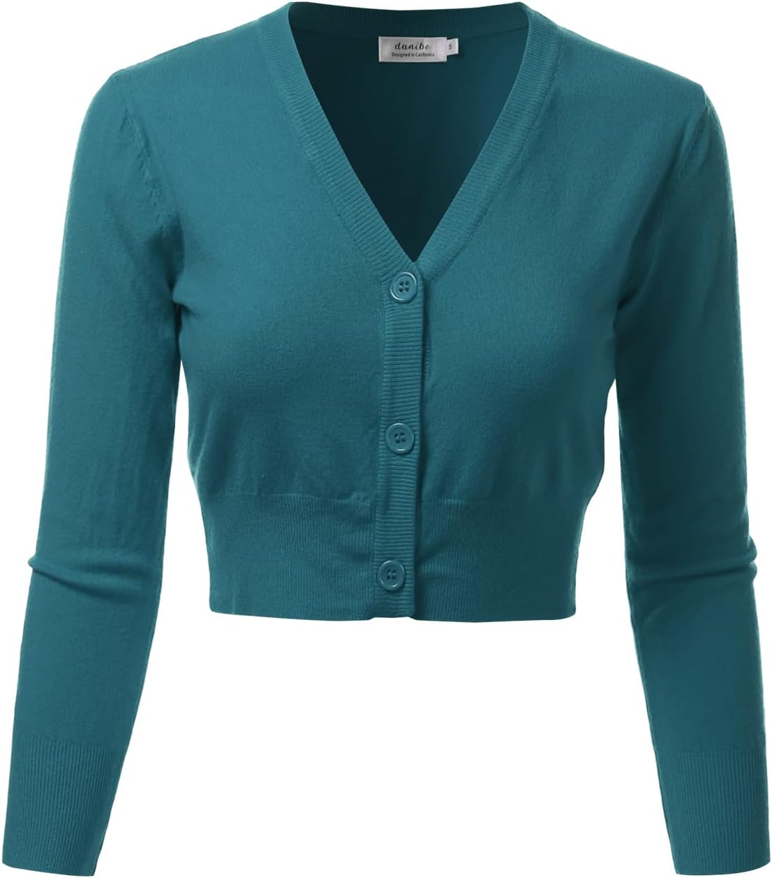 Women's 3/4 Sleeve Soft Open Front Cropped Sweater Cardigan (S-XXL)