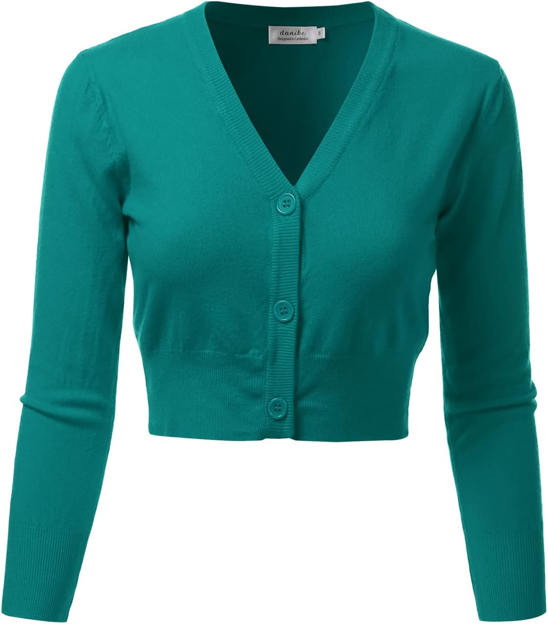 Women's 3/4 Sleeve Soft Open Front Cropped Sweater Cardigan (S-XXL)