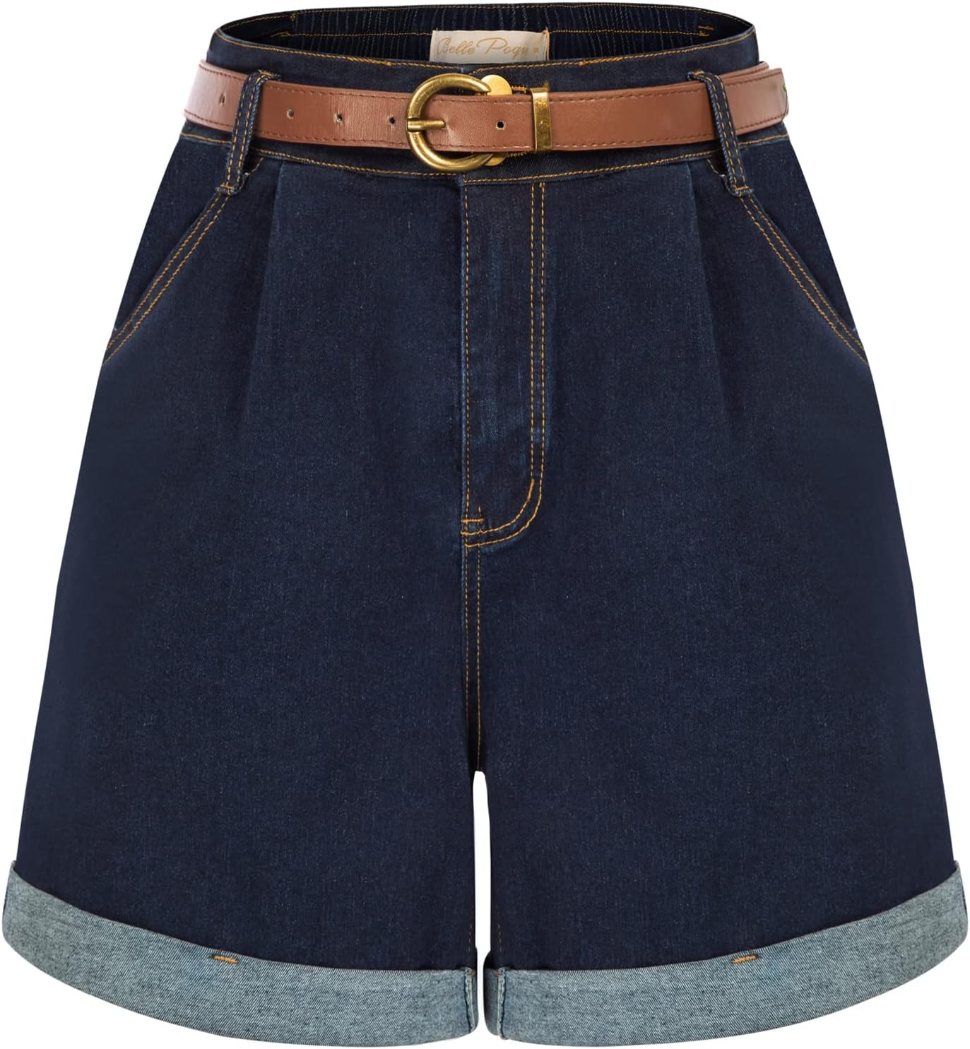 High-Waisted Wide-Leg Denim Shorts with Pockets