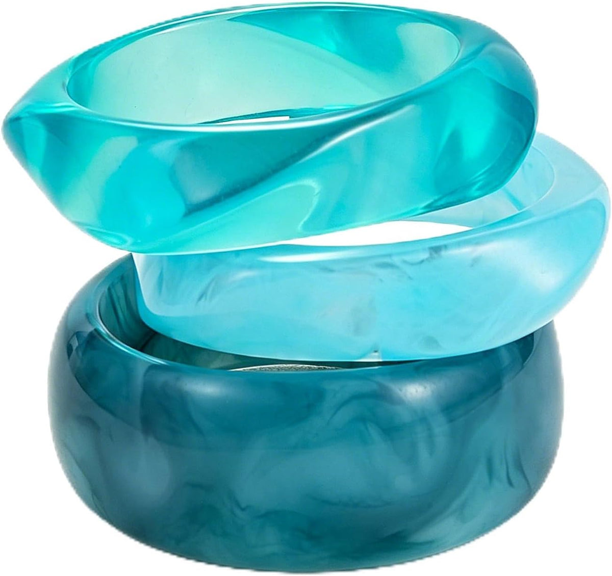 Chunky Resin Acrylic Bangle Bracelets for Women, Colorful Wide Geometric Bangles Set, Statement Stackable Bracelet Jewelry Gift