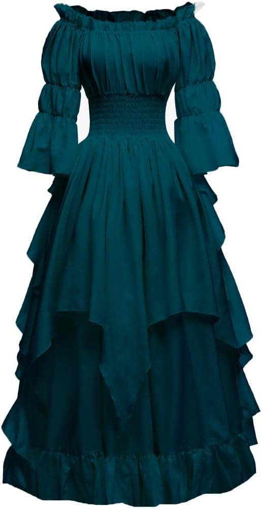 Women's Gothic Witch Dress Medieval Renaissance Costume Victorian Dress