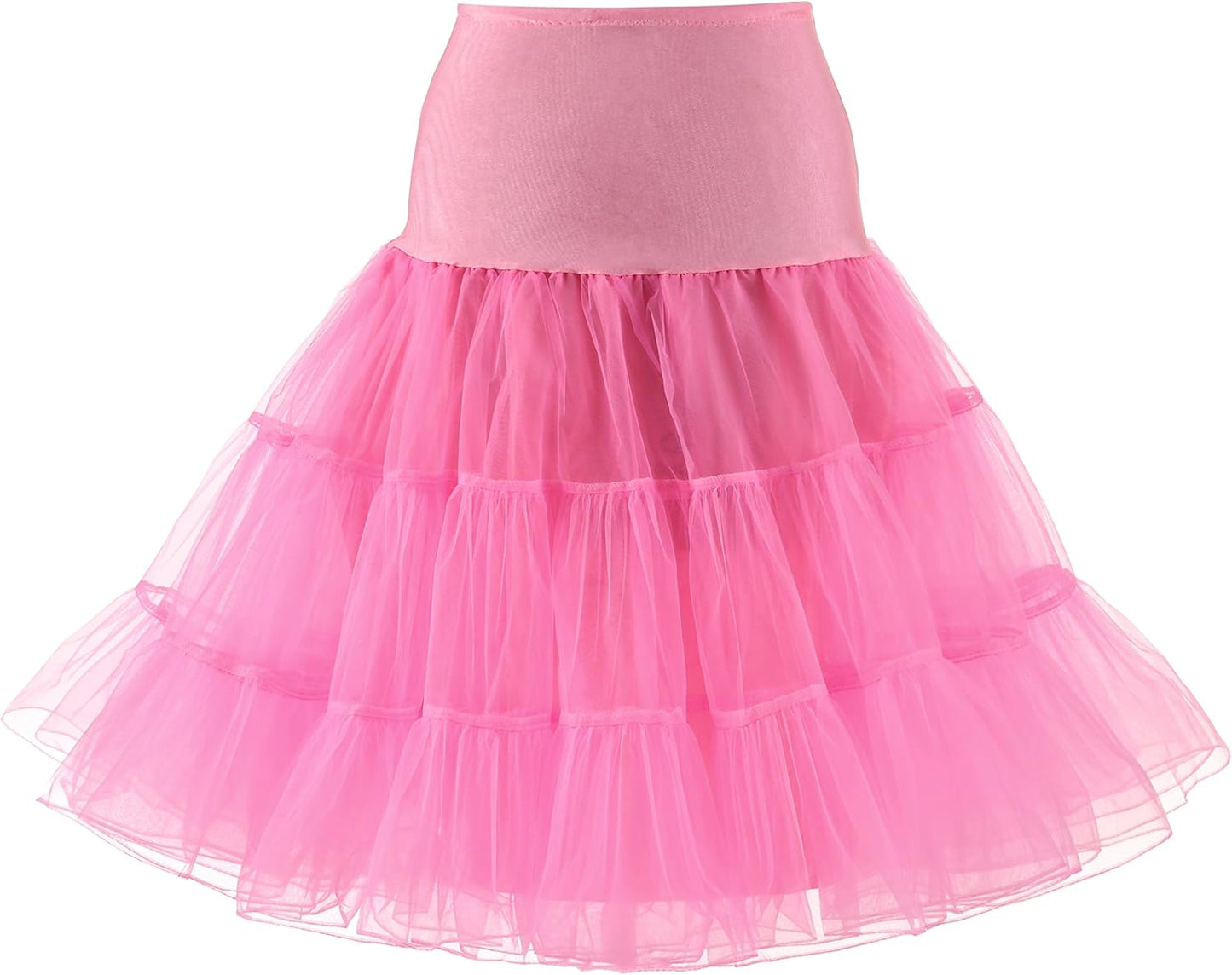 WOWBRIDAL Women's Vintage 50s Rockabilly Petticoat 25.59" Length Tutu Underskirt