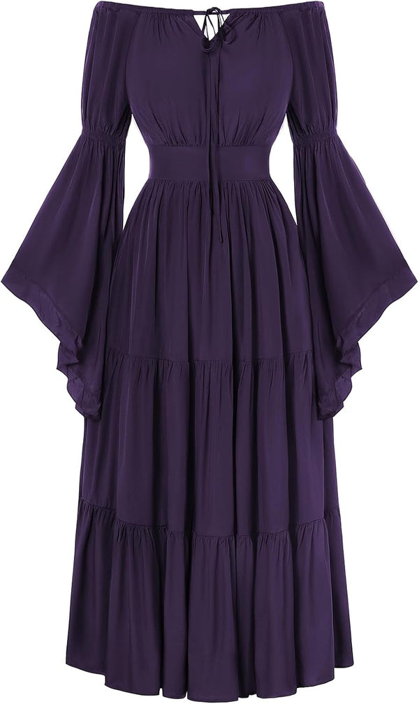 Scarlet Darkness Renaissance Dress Women Long Sleeve Off Shoulder Dresses
