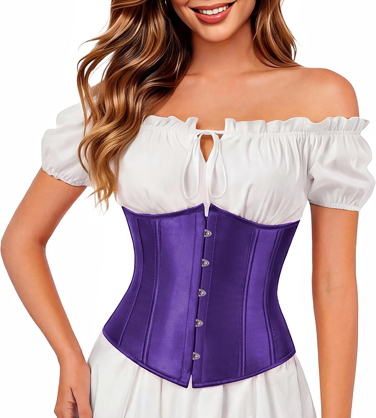 Kranchungel Underbust Corset Top for Women Renaissance Pirate Costume