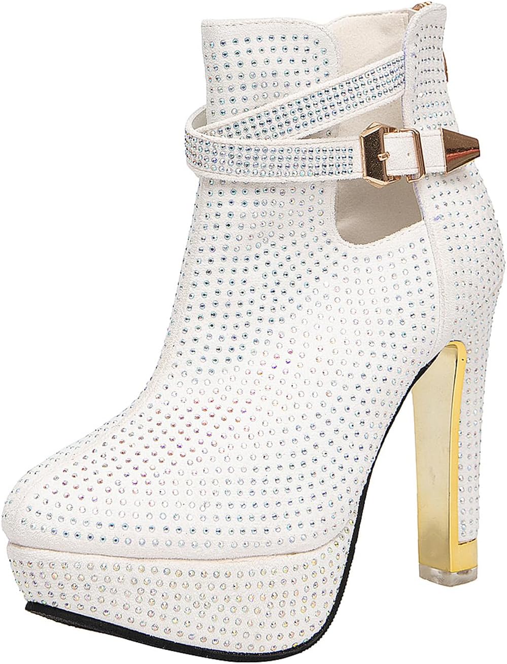 Women's Pretty Lace Flowers Open Toes High Heels Ankle Boots
