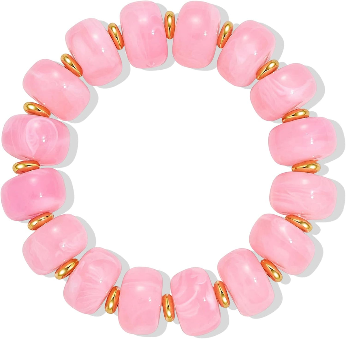 Bead Bracelet for Women Vibrant Color Resin Beads Bracelets Elastic Stretch Chunky Bracelet Boho Summer Beach Vacation Jewelry