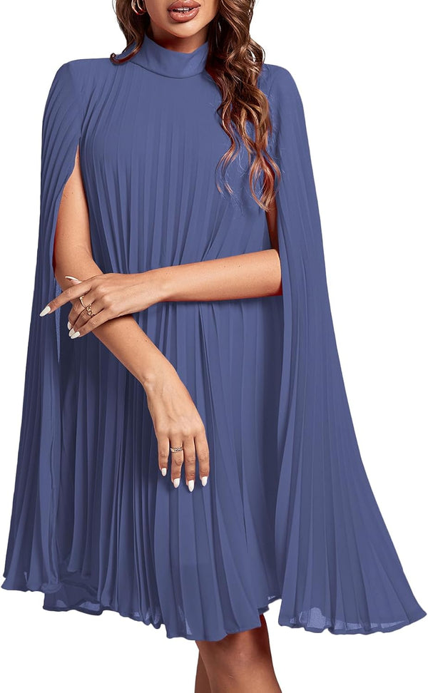 Women's Cloak Sleeve Party Midi Dress