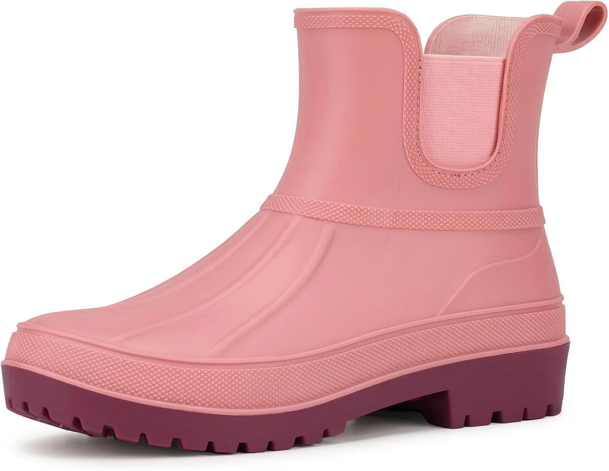 Chelsea Rain Boots For Women, Short Ankle Rubber Duck Boots