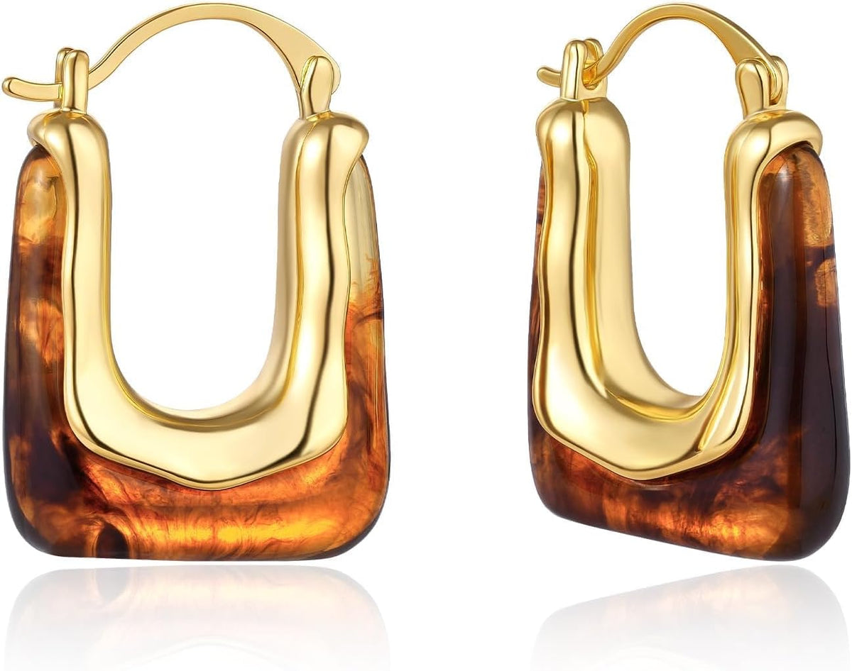 KELORIS PATH Acrylic Hoop Earrings for Women
