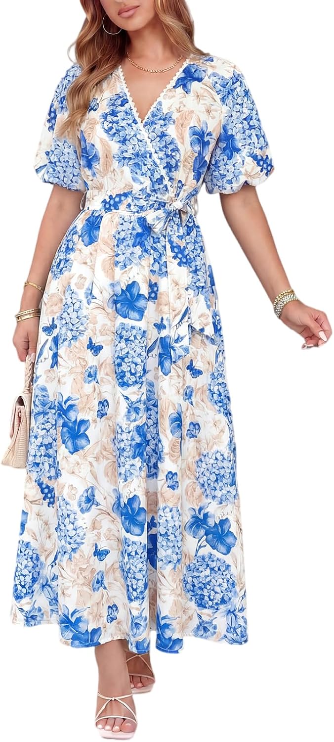 Women's Summer Floral Maxi Dress Spring Wedding Guest Dress 2026