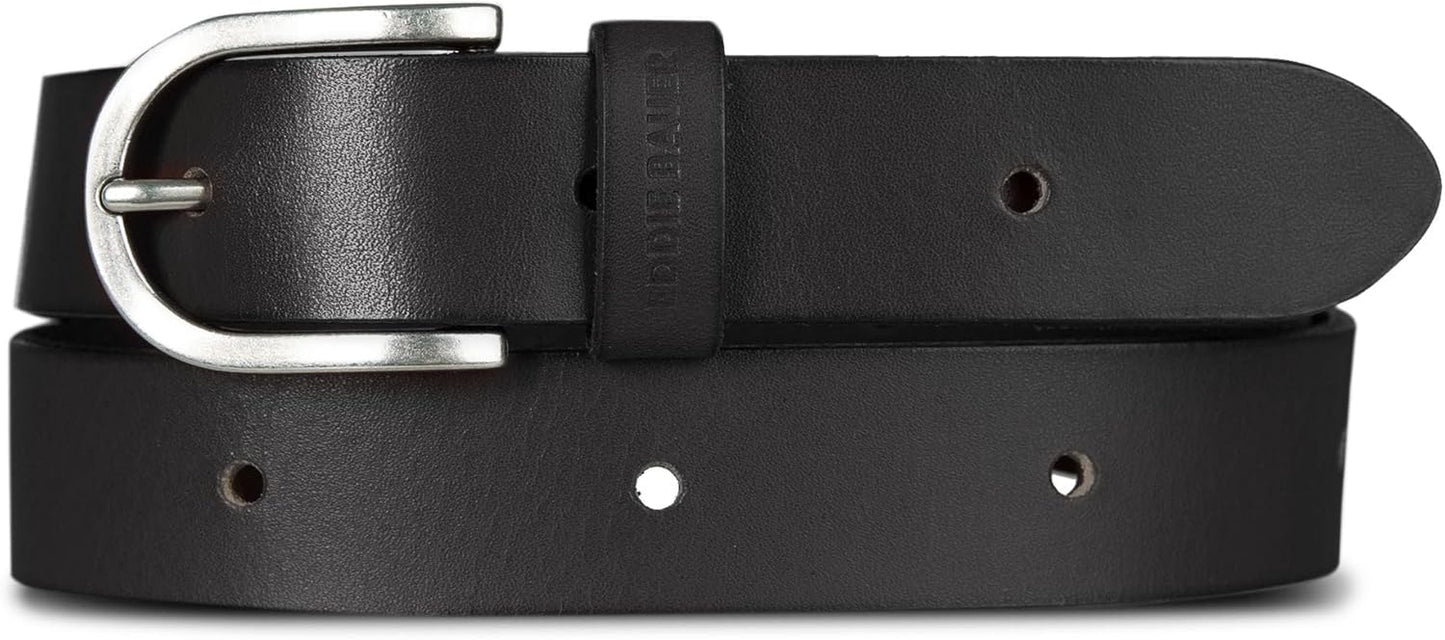 Eddie Bauer Women's Casual Leather Belts With Durable Metal Buckle