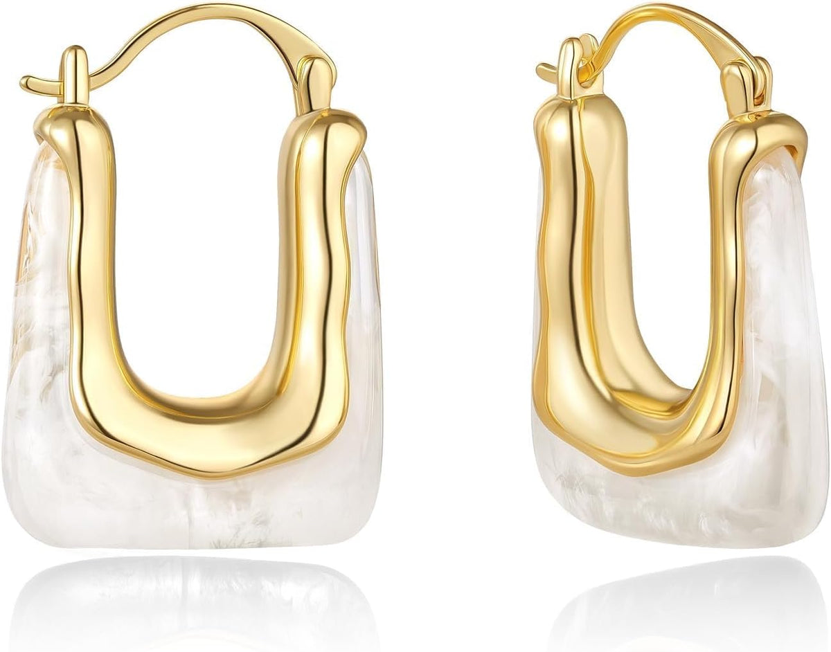 KELORIS PATH Acrylic Hoop Earrings for Women