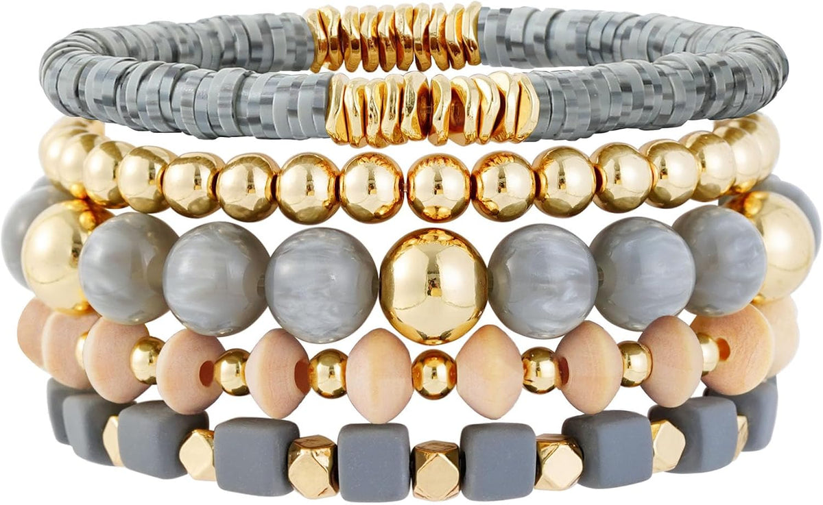 Boho Beaded Stretch Bracelets For Women Stackable Handmade Jewelry