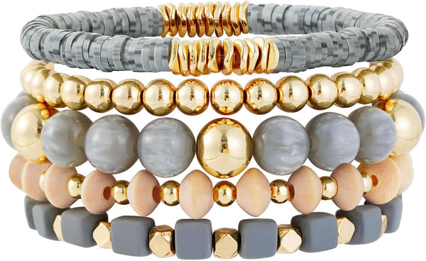 Boho Beaded Stretch Bracelets For Women Stackable Handmade Jewelry